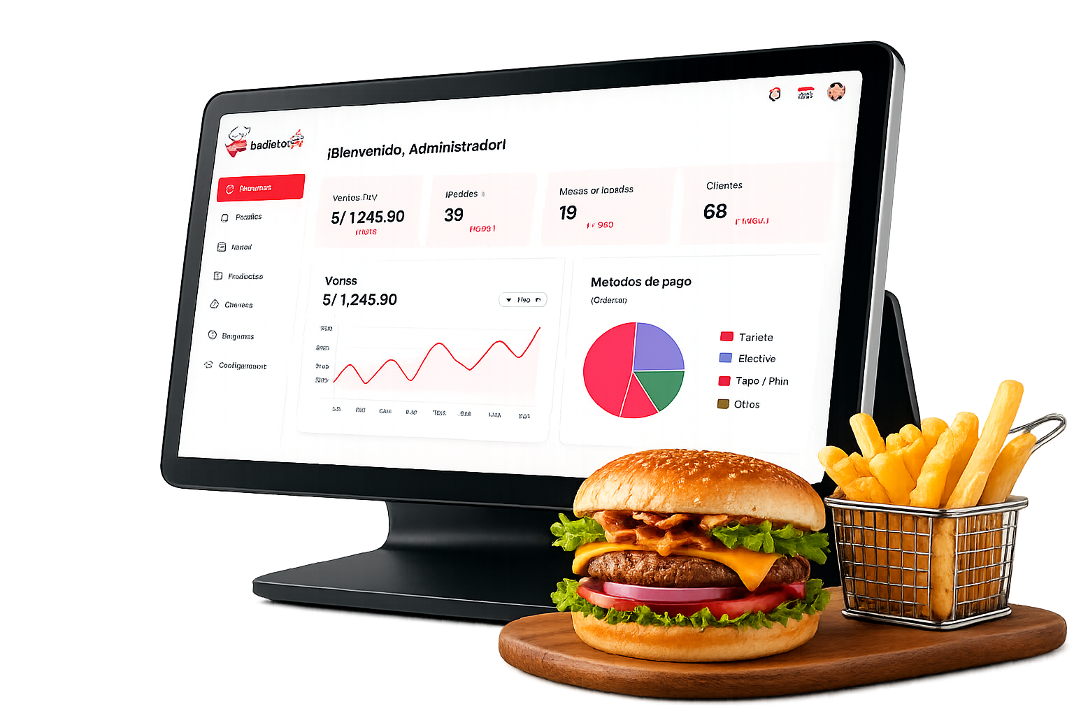 Monitor y comida